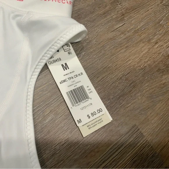 Adidas Stella McCartney Women's White Running Crop Top GU9459 Sz M - Picture 6 of 9